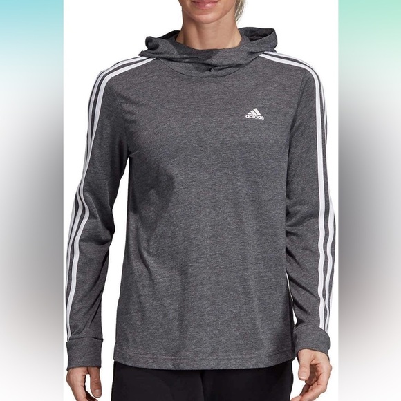 EUC adidas Women’s Transition Lightweight Hoodie Workout Gym Size L Heather Gray - Picture 1 of 6